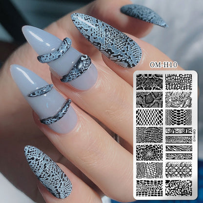 Cross-border popular printing template nail art steel plate rectangular printing plate painted ink template new printing ready stock 