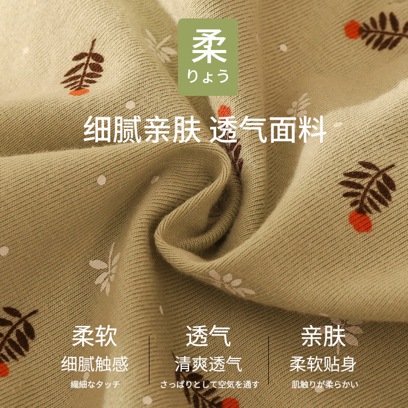 日韩风印花纯棉内裤女士性感蕾丝拼色中腰舒适透气少女三角裤厂家