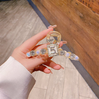 Super fairy flower clip new large metal butterfly clip female summer back head hair clip shark clip headdress hair clip 