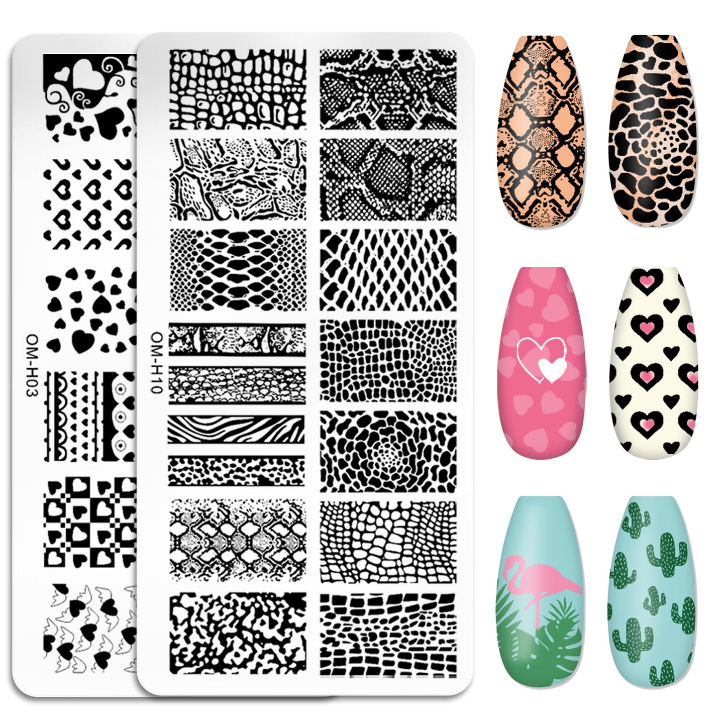 Cross-border popular printing template nail art steel plate rectangular printing plate painted ink template new printing ready stock 