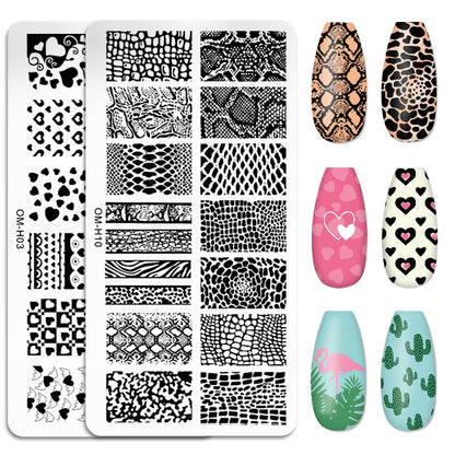 Cross-border popular printing template nail art steel plate rectangular printing plate painted ink template new printing ready stock 