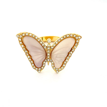 Korean Fashion Three-dimensional Butterfly Ring Female Shining Three-dimensional Temperament Advanced Sense Fashion Versatile Butterfly Jewelry 