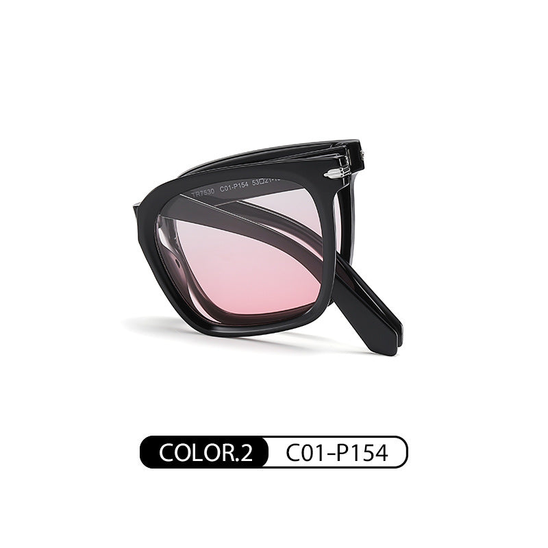 New folding sunglasses TR90 ultra-light polarized sunglasses 7530 sunshade and sunscreen can be equipped with myopia polarized sunglasses 